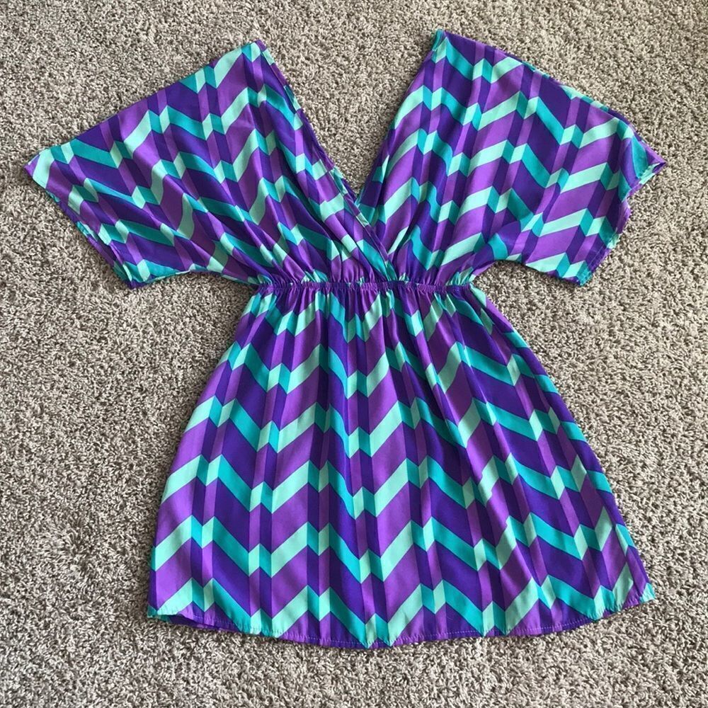 GorgeousโPurpleโ&ย GreenโDressโTunicโTopโorโCoverup